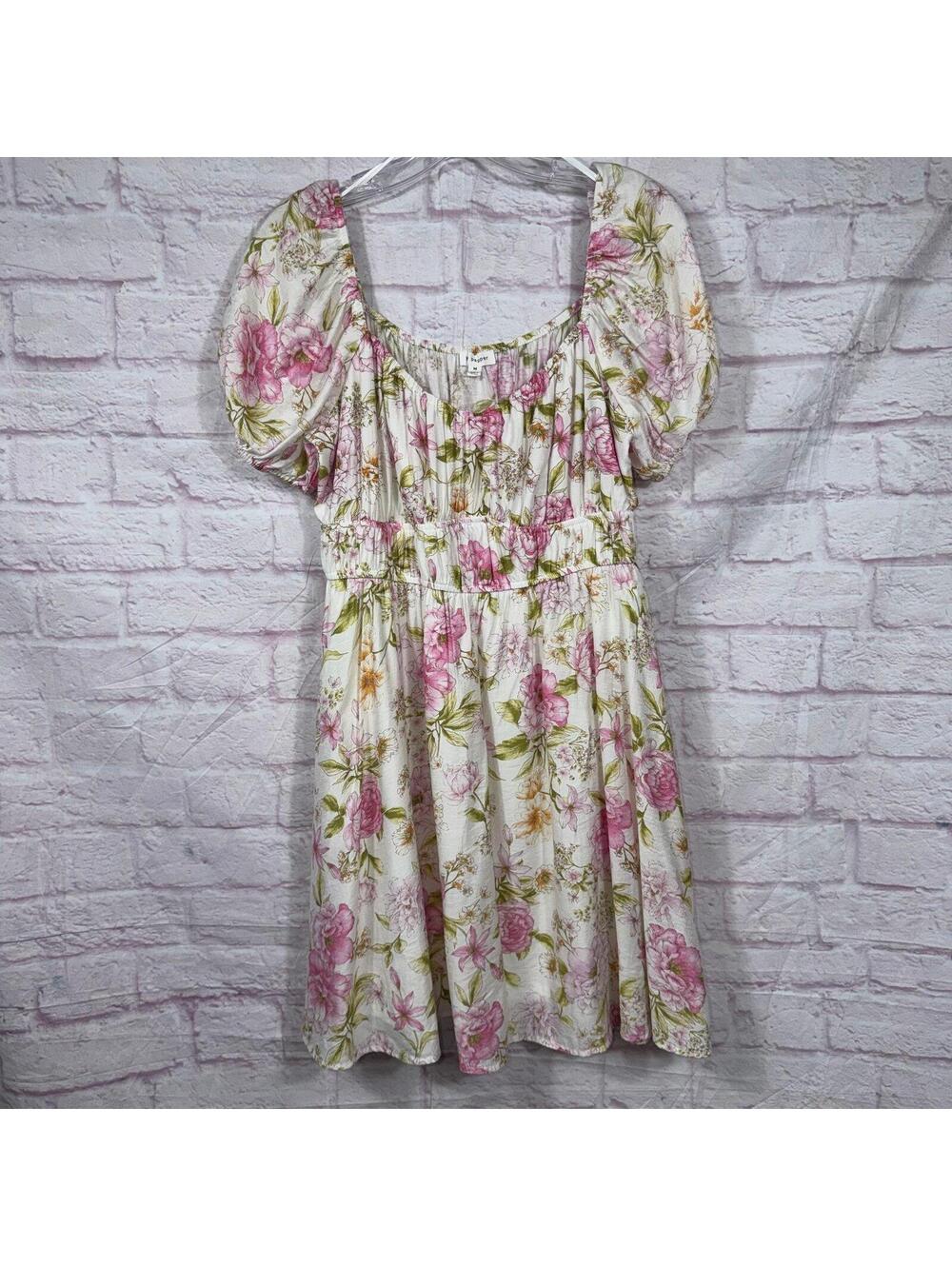Blu Pepper Medium Floral Puff Sleeve Dress